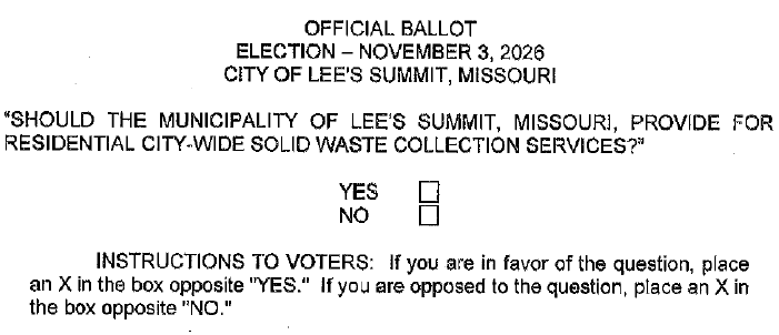 Cass County Official Ballot Language November 3 2026