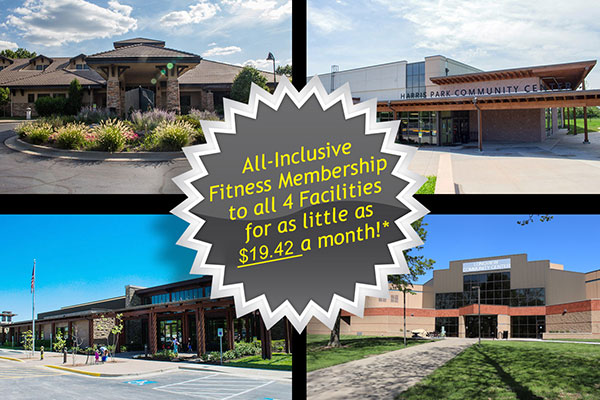 All-inclusive Fitness Membership to all 4 Facilities for as little as 19.42 a month!