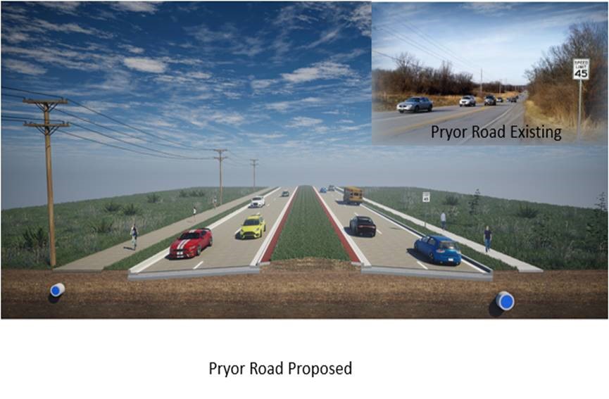illustration of pryor road improvements