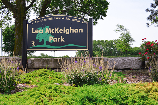 Image of Lea McKeighan Park South sign.